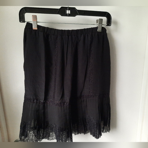 Falcon & Bloom black silk knee length skirt size M - Picture 9 of 12